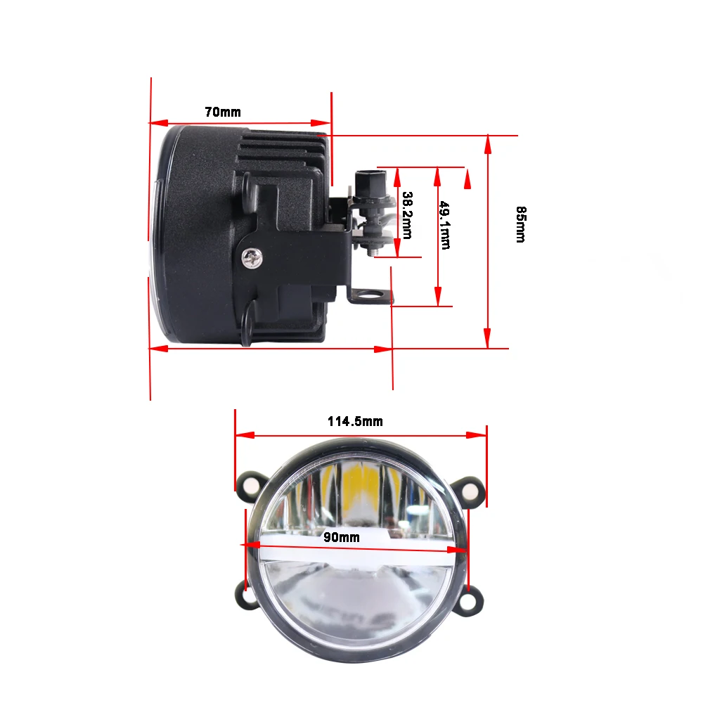  Sanvi 2 pcs 30W 6000K/3000K Bi LED Fog Lens 12V Fog Light With White/ Yellow beam Dual Color Fog le - 32986679829