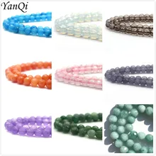 Yanqi 6mm Rosa Opal Onyx Stein Perlen Runde Cut & Faceted Stein Perlen Karneol Für Herstellung Von Schmuck Diy Handwerk armband Zubehör