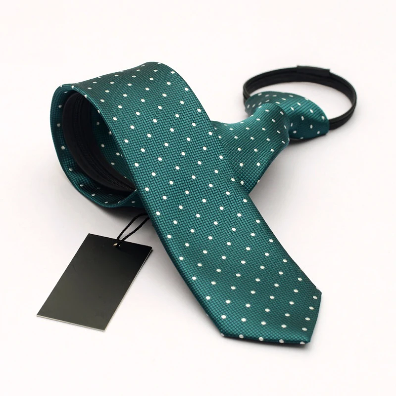 

Mens Fashion 6cm Slim Silk Tie Skinny Zipper Neck Ties Green Wedding Business Neckties Stropdas Corbata Cravate Pour Homme