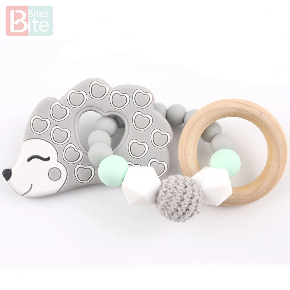 Укусы 1 шт. Силиконовые Детские Прорезыватели Ежик Пищевой BPA бесплатно DIY Bebe
