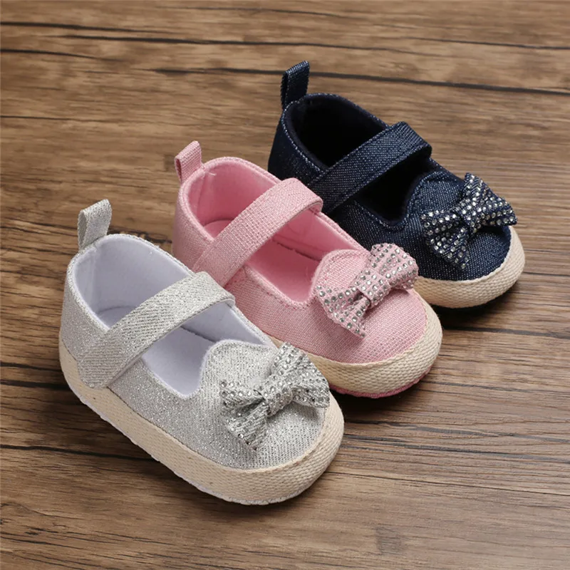 PUDCOCO/Мокасины с бантом для маленьких девочек 0-18 месяцев; обувь для начинающих ходить на мягкой подошве
