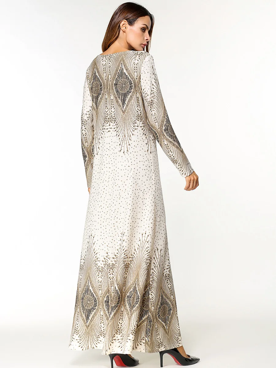 Дубай, женское мусульманское платье с длинным рукавом, исламское абайя джилбаб, винтажное Коктейльное Макси-кафтан, модная одежда