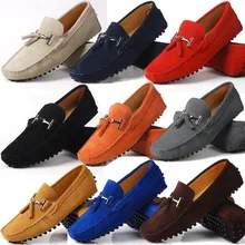US 6-12 Really Leather Seude Leather Mens Comfort Tassel Loafer Slip On Mens Moccasin Driving Car Shoes