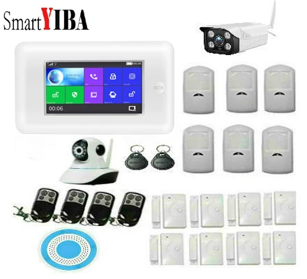 SmartYIBA 3g wifi GPRS домашняя охранная сигнализация 4 3 дюймовый сенсорный экран