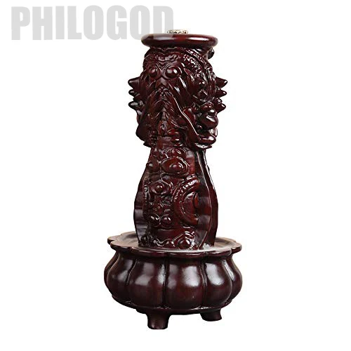 

PHILOGOD Incense Holders Rosewood Carving Dragon Totem Censer Backflow Burner