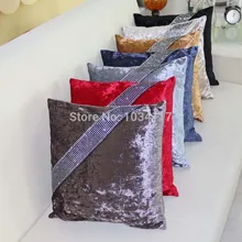 Модная Высококачественная мягкая ткань из плотного бархата, стразы, подушки, домашний декор для дивана, квадратные декоративные подушки