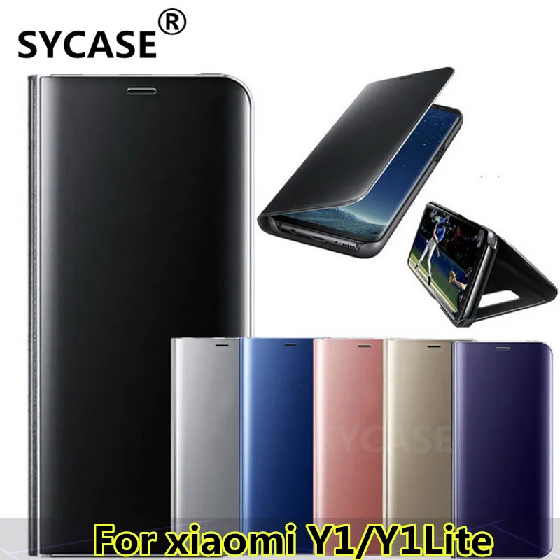 Sycase класса люкс зеркало Clear View смарт-чехол для телефона xiaomi Y1 Y1Lite чехол с режимом