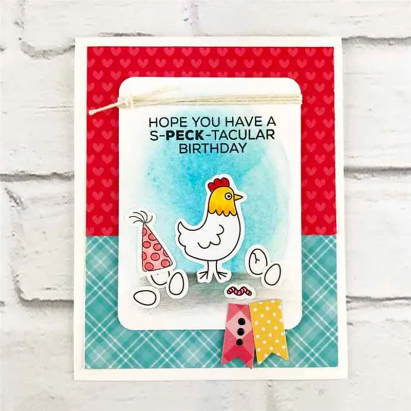 

YaMinSanNiO Chicken Stamps and Dies Animal Metal Cutting Dies Scrapbooking for Card Making Embossing Craft Decorative New Dies