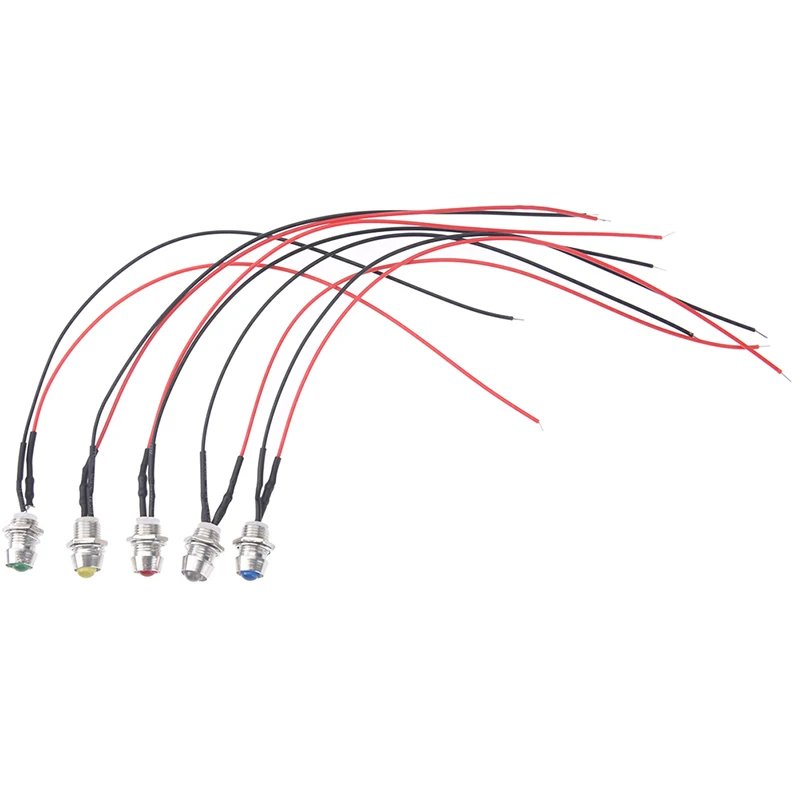 1 шт. 8 мм Водонепроницаемый круглый металлический индикатор светодиодный светильник сигнала сигнальная ярко-красный цвет желтый, синий;