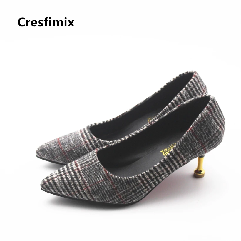A amp; 6 Casual Chaussures Lady Plaid Pompes Cm Mignon Mode Glissement Sur Cresfimix b Hauts c Talon Printemps Haute À Summer Talons Sexy Femmes Et 7qEnxAvB