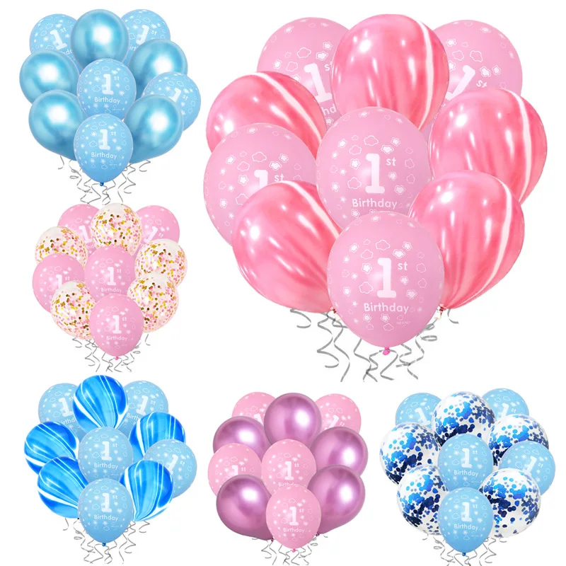 

One Year Old Latex Birthday Theme Girl Boy Decoration Balloon Latex Set Party Supplies Birthday Party Baby Hot Sale Decoration