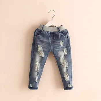 

Baby Hole Jeans 2018 Autumn Korean New Girls 'children's Jeans Long Jeans