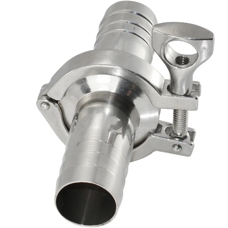 

MEGAIRON 1-1/4" 32mm Sanitary Hose Barb Set Ferrule OD 50.5MM +1.5" Tri Clamp + PTFE Gasket Stainless Steel SUS SS 316