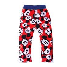 Штаны с Микки Маусом для маленьких мальчиков, осенние модные детские штаны с принтом, одежда для малышей, спортивные хлопковые брюки для маленьких девочек