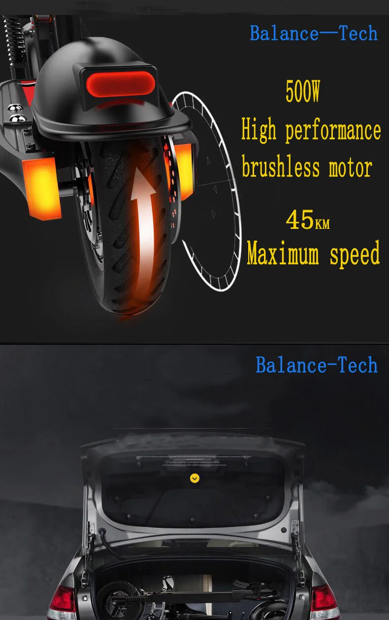 Electric Scooter 800W Motor Powerful Electric Scooters 10 inch two wheel E-Scooter Foldable Electric Scooter for Adults with LED (3)