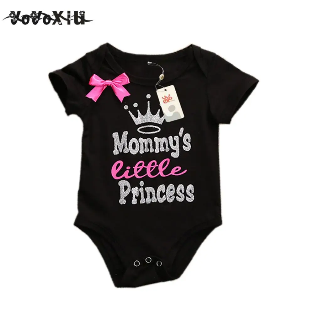 Yoyoxiu/Новинка; хлопковый боди с надписью для новорожденных девочек; комбинезон; одежда - Цвет: Black