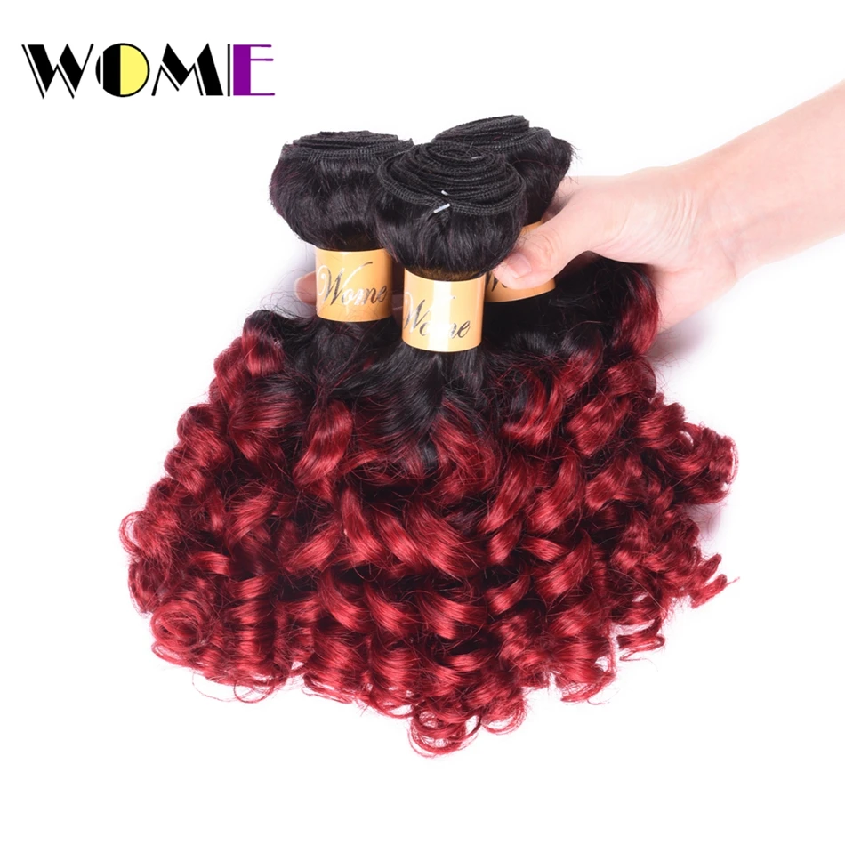 Wome Ombre Brazilian Loose Bouncy Curly font b Hair b font 2 Tone font b Hair