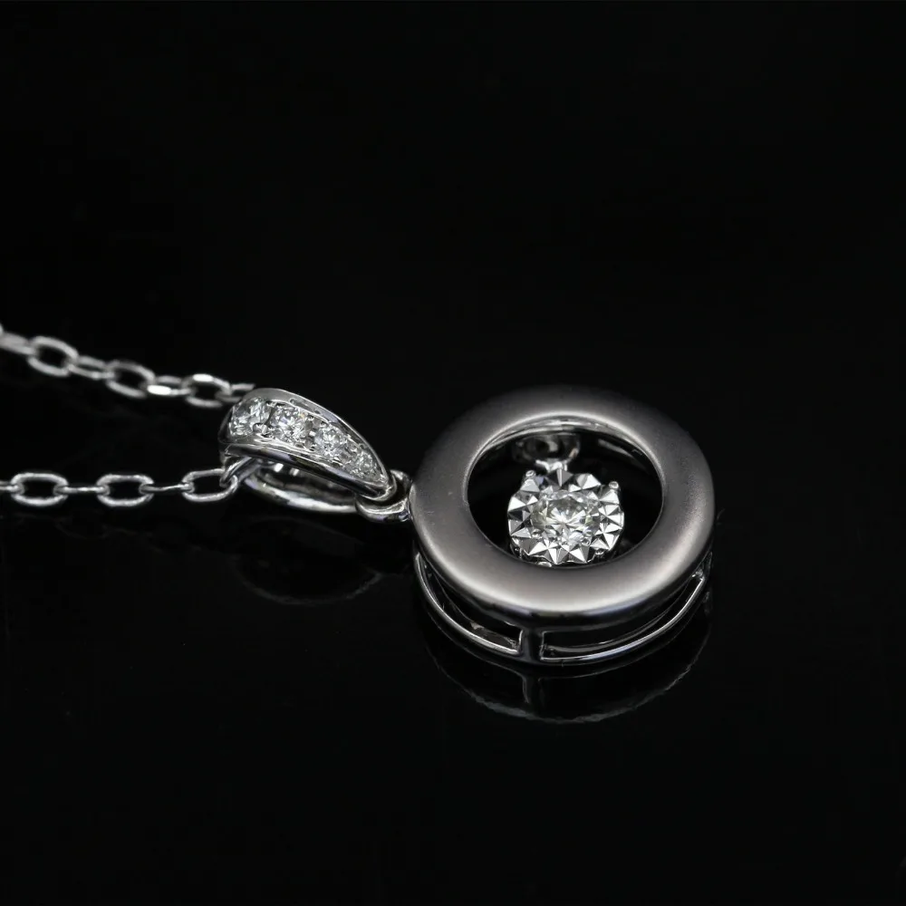 

LASAMERO Halo 0.056CT 18k Gold Round Cut Square Center Pave Set Natural Diamond Pendant Necklace Chain Women Fine Jewelry