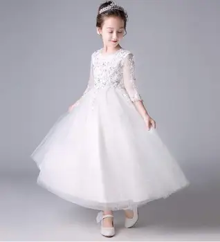

2019 High Quality Handmade Baby Girl Princess Dress Kids Half Sleeve Autumn Winter Dresses for Toddler Girl Children Clothes