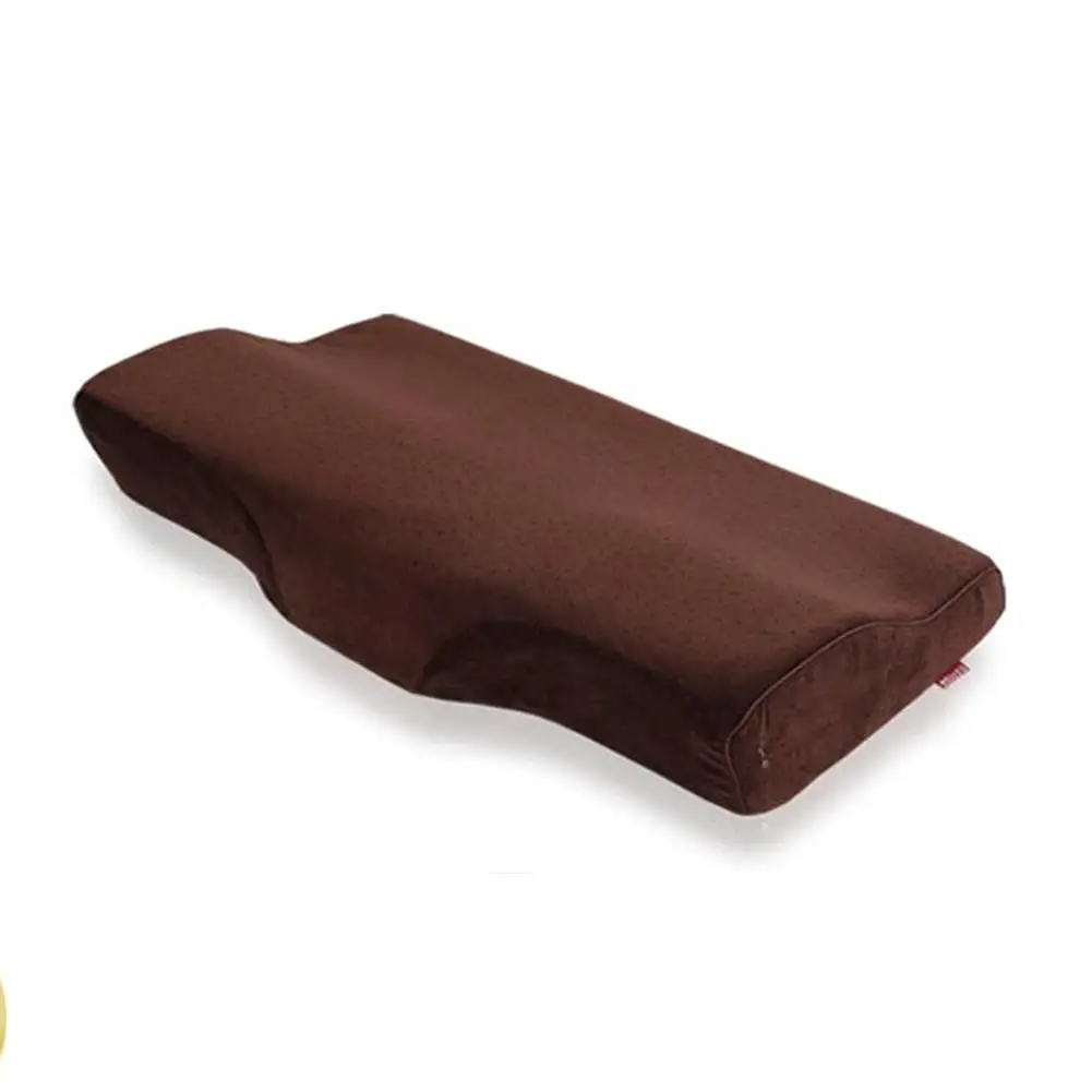 Подушка из пены с эффектом памяти в форме бабочки, постельные принадлежности, шейные ортопедические подушки для шеи, забота о здоровье, медленный отскок, подушки для сна - Цвет: Dark Coffee