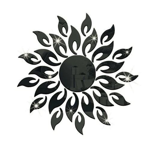 Black New Sun Background Wall Stickers TV Wall Stickers Home Accessories - Цвет: Black