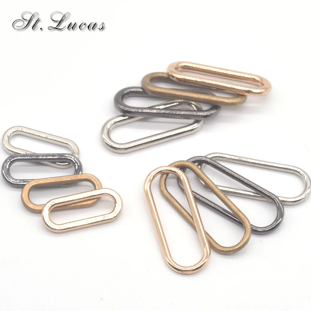 

60pcs/lot silver gold bronze 20mm 25mm 30mm connection oval ring alloy metal shoes bags garment Buckles DIY Accessory sewing