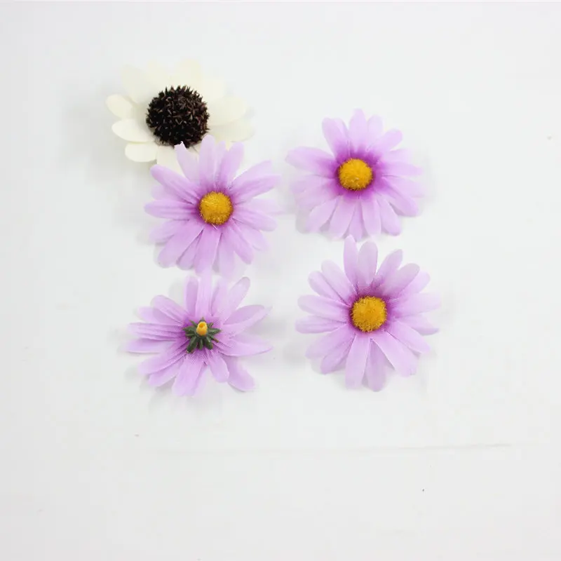 100 шт/lote Cabeca искусственный Flor De Seda Pequeno Crisantemo Da Margarida do Gerbera fanas DIY Casamento