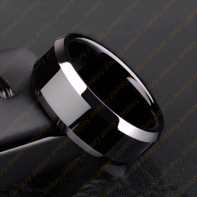 Atoztide классическое черное кольцо из нержавеющей стали обручальное кольцо ювелирные изделия подарок для женщин и мужчин 8 мм ширина