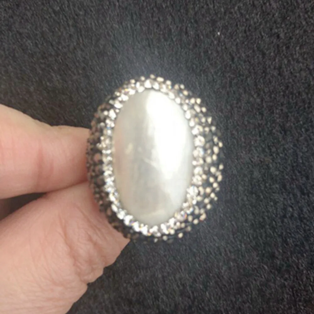 

Open Shell Pearl Rings Bague Homme Unisex Fashion Engagement Ring Men Jewelry Anel Feminino Adjustable Rings for Women Gifts