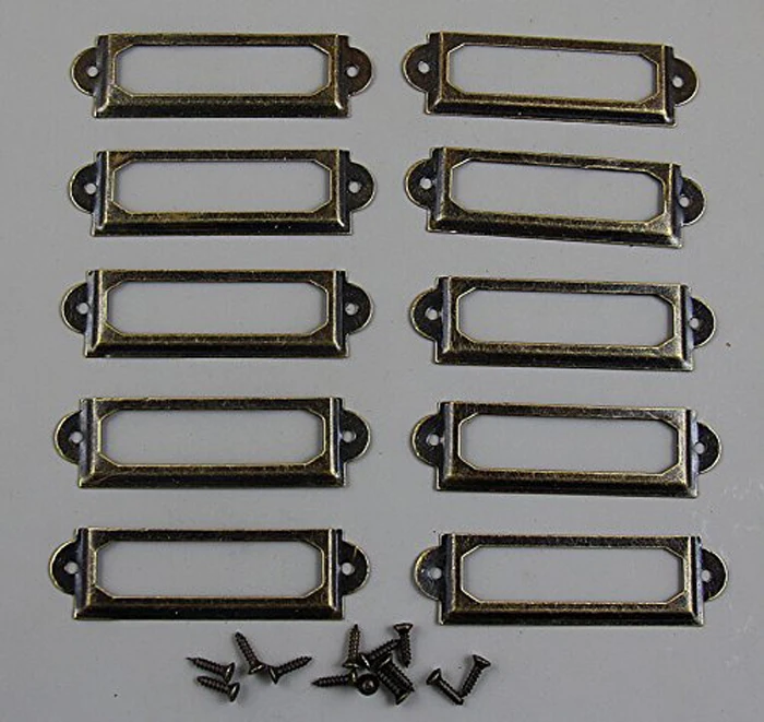 

60*17MM Small furniture decor File Label Frame Drawer cabinet Tag card Index Holders with Screws