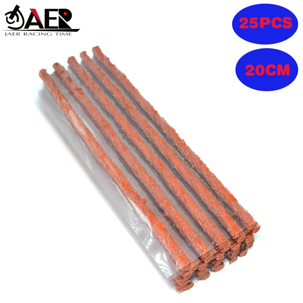 

JAER 25pcs Motocycle car repair tool Tubeless Tire Repair Tools Strips Stiring Glue For Tyre Puncture Emergency Car
