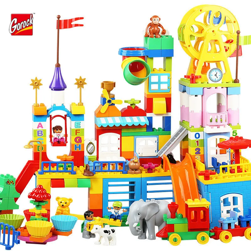 

GOROCK Building Blocks Number Train Bricks Birthday Gift DIY Compatible with Legoe Duplo Educational Toys For Children