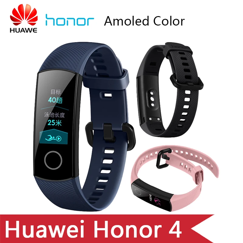 Оригинальный Смарт браслет Huawei Honor Band 4 цветной Amoled дисплей 0 95 дюйма сенсорный для