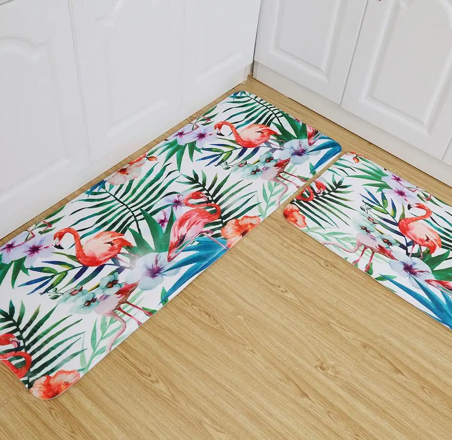 Мягкие коврики тропические растения коврик с Фламинго Коврики для спальни Нескользящие Коврики для прихожей коврик для гостиной кухни - Цвет: C3