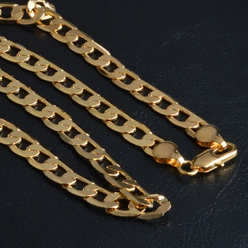 

925 Silver Chains High Quality Simple Elegant Gold Color Chains Men Punk Style Long Charm Necklaces Jewelry Accessories
