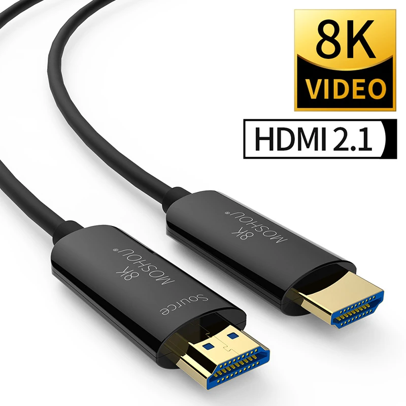 8K Fiber HDMI Cable 10m/33 Feet,Stainless Steel Tempered Glass 8K HDMI 2.1 Cable Ultrahoden High Speed, Support 8K60Hz, 4K120Hz, Dynamic HDR, EARC Compatible PS5 Xbox Apple TV Sony LG