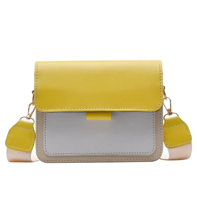 

Hit Color Shoulder Handbags Women Chain PU Leather Small Flap Crossbody Bag Korean female square Lady bags