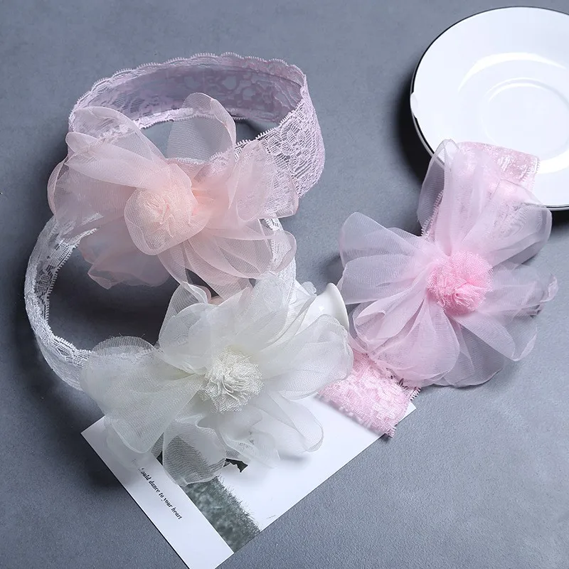 

Baby Mesh Yarn Lace Flower Peonies Headband Head-wear Fashion Girl Party Birthday Dress Wear Accessories