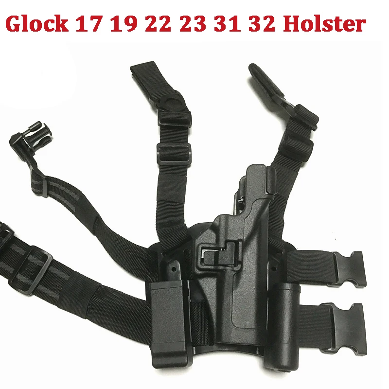 

Quick Drop LV3 Tactical Glock Leg Holster Military Hunting Shooting Gun Carry Case Holster For Glock Pistol 17 19 22 23 31 32