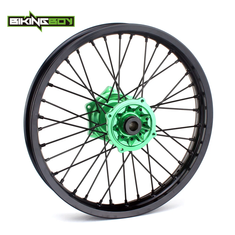 Задний обод колеса BIKINGBOY для мотокросса 18 &quotMX зеленый втулка с 36 спицами Kawasaki KX125