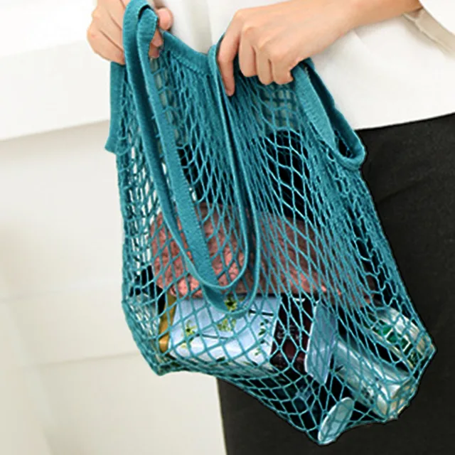 Shopping Bags Shopper Tote Mesh Net Woven Cotton Shoulder Bag