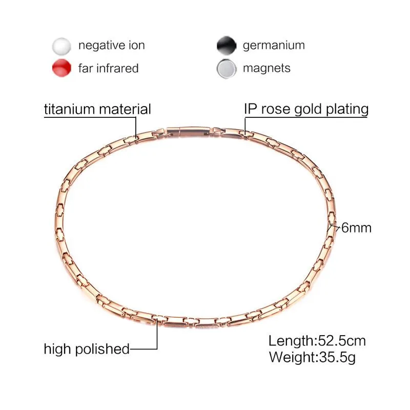 ZORCVENS новые длинные магнитное ожерелье для Для женщин 6 мм ширина нержавеющей стали оздоравливающие ювелирные изделия