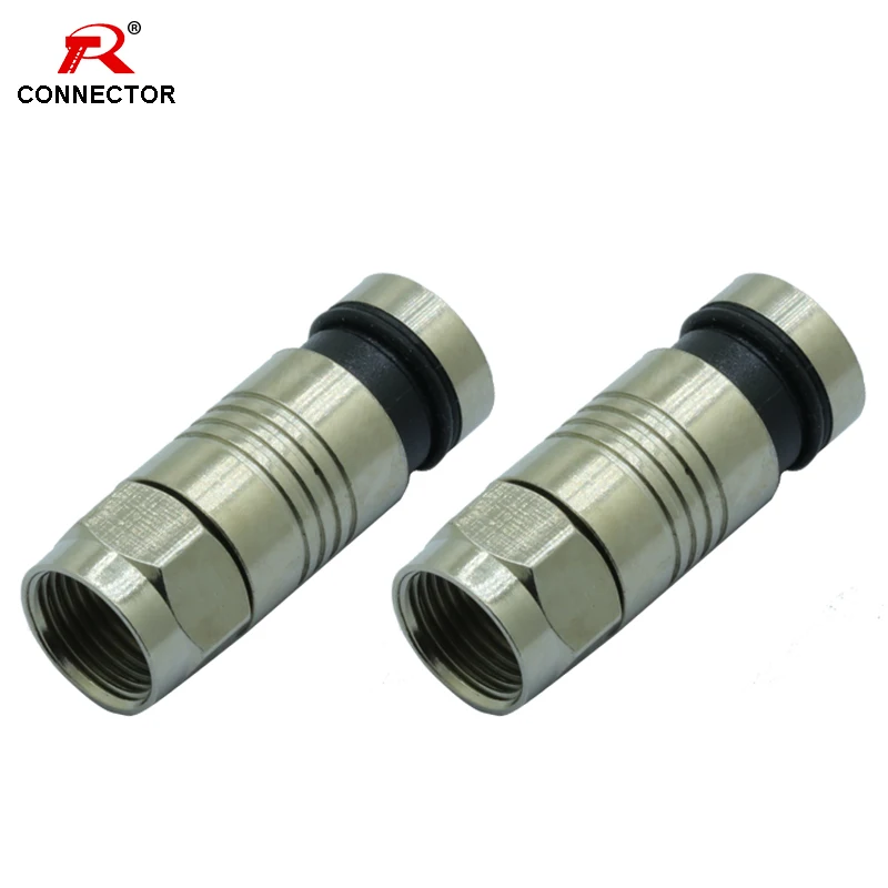 50 шт. водонепроницаемые штекеры для коаксиального кабеля RF RG6 59 F|adapter connector|l