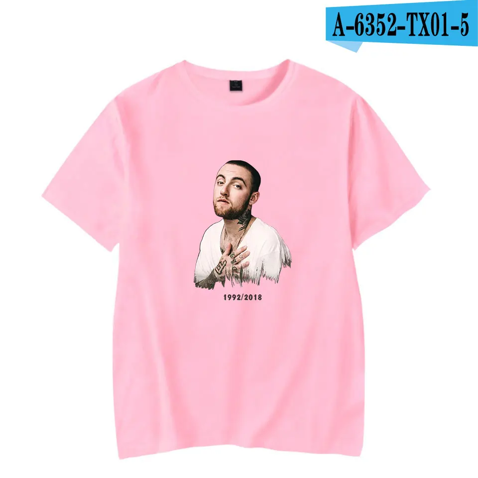 Забавная модная футболка с принтом «MAC MILLER», мужские и женские спортивные футболки в стиле хип-хоп, повседневные топы, футболка с круглым вырезом и коротким рукавом - Цвет: Pink