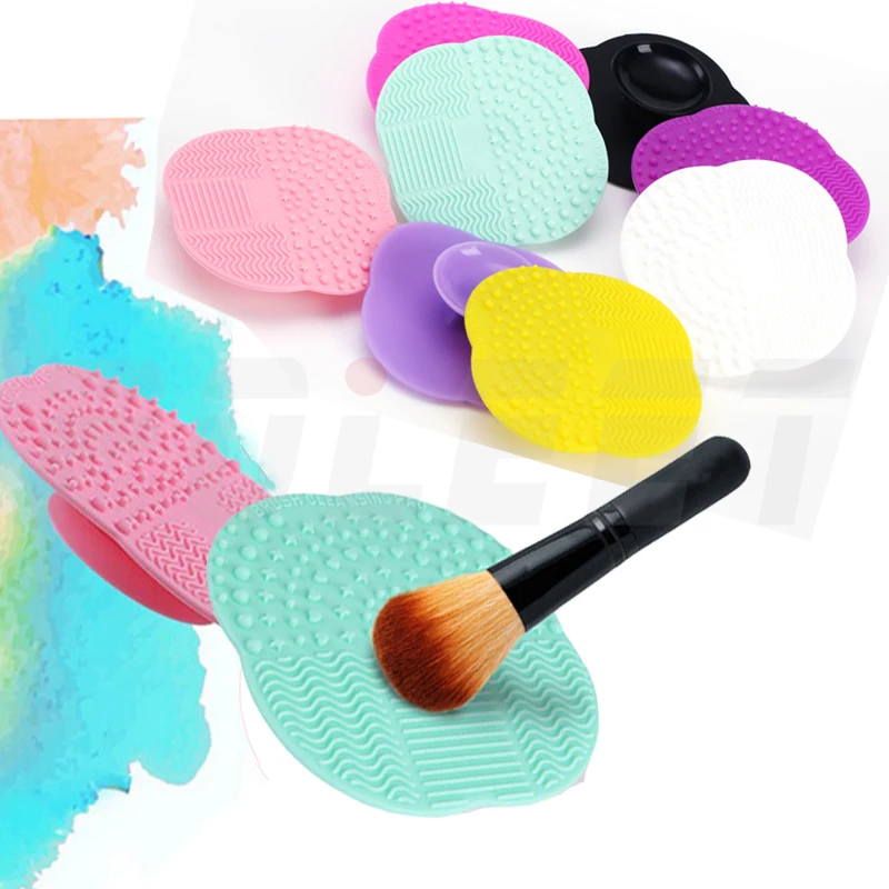 8 Colors Gel Cleaner Scrubber Tool Foundation Makeup Cleaning Mat Pad