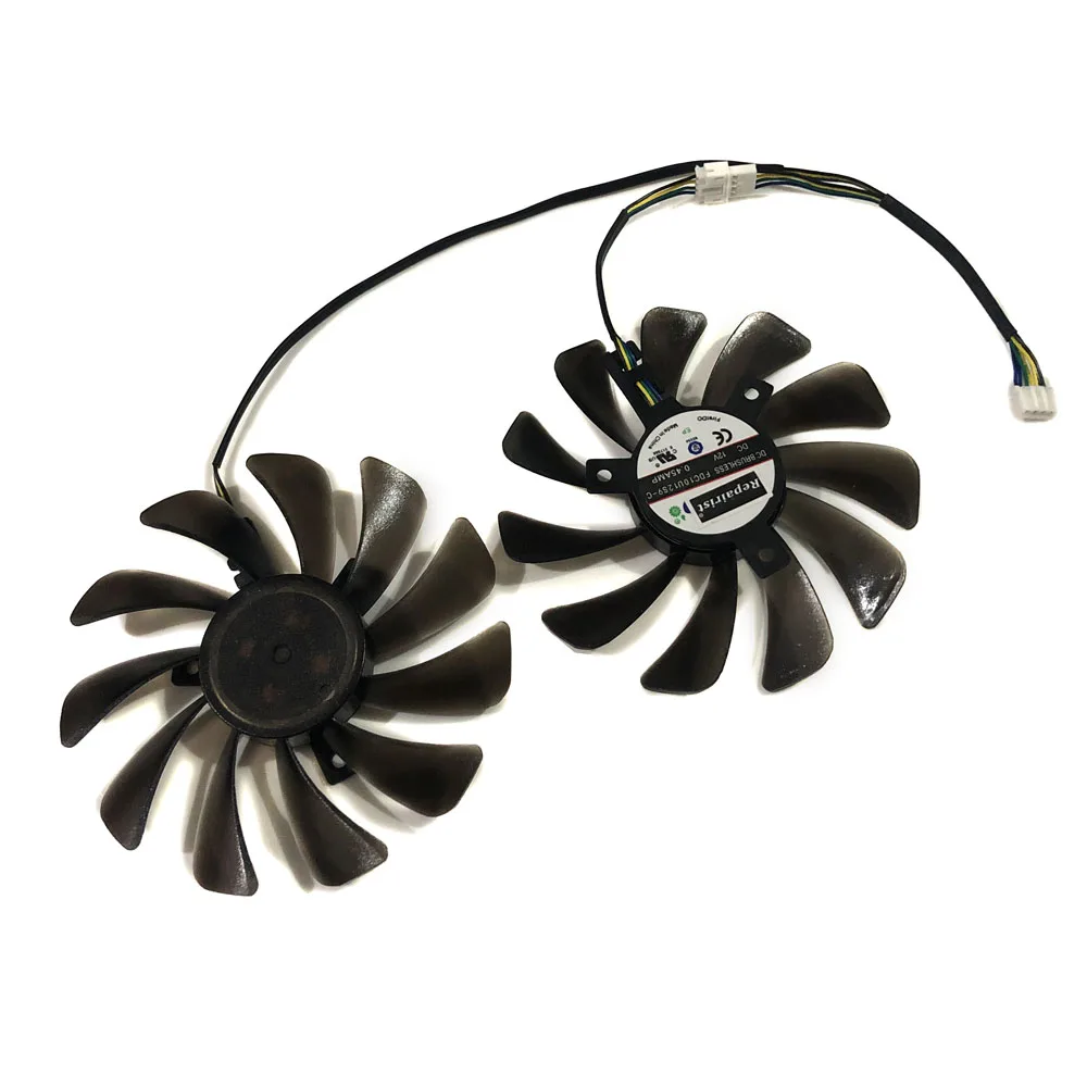 

2pcs/set 95mm Alternative FDC10U12S9-C CF1010U12S GPU Video Card Cooler fan For XFX RX 580 HIS RX580 IceQ Graphics Card Cooling