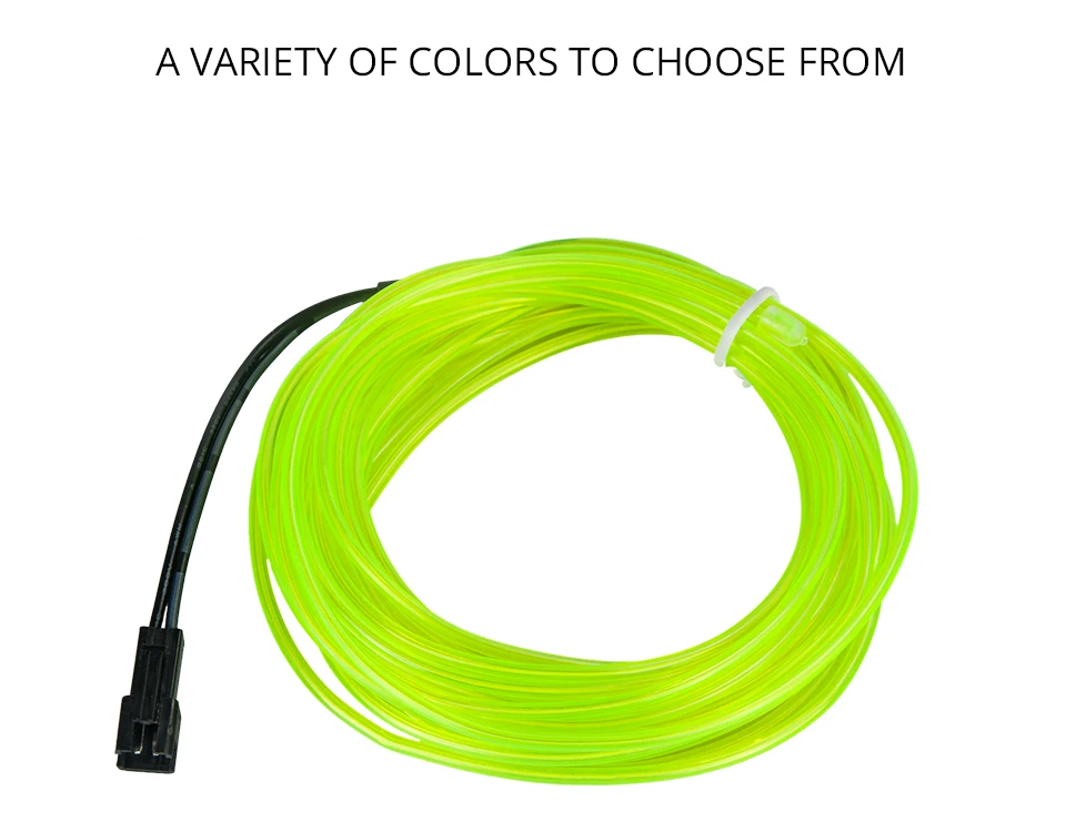 LED Car Styling Fluorescent green 1M 2M 3M 4M 5M Ambient Light Flexible Neon Strip led Car Interior Lights Trim El Cold Light 5V (5)