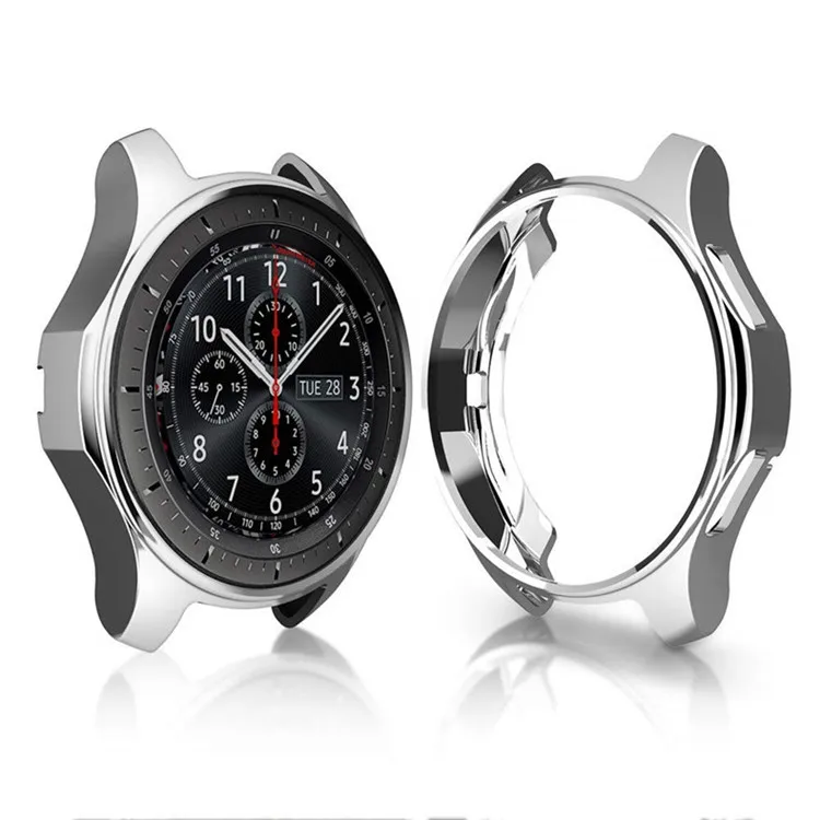 Чехол для samsung gear S3 frontier Galaxy Watch 46 мм мягкий ТПУ Универсальный защитный чехол-бампер чехол рамка края вокруг - Цвет: silver