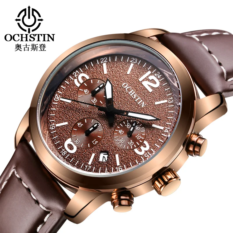 

OCHSTIN Watch Men Fashion Sports Quartz Clock Mens Watches Top Brand Luxury Waterproof Business Leather Watch Relogio Masculino