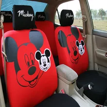 Чехлы для сидений автомобиля с милым Микки Маусом; универсальные чехлы для сидений с героями мультфильмов для женщин и девочек